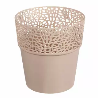 Maceta plástico cenefa rosa 15 · Macetas y jardín