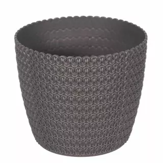 Maceta plástico cenefa jersey gris oscuro 16 · Macetas y jardín