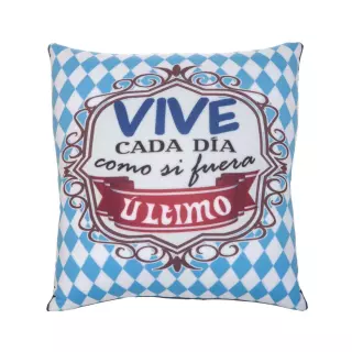 Cojín antiestres 'Vive cada dia como si fuese último' cuadrado · Cojines antiestres