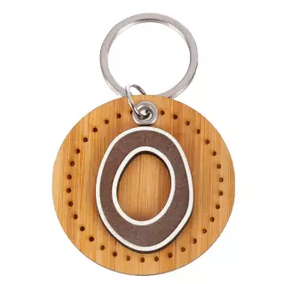 Llavero inicial 'O' bambú