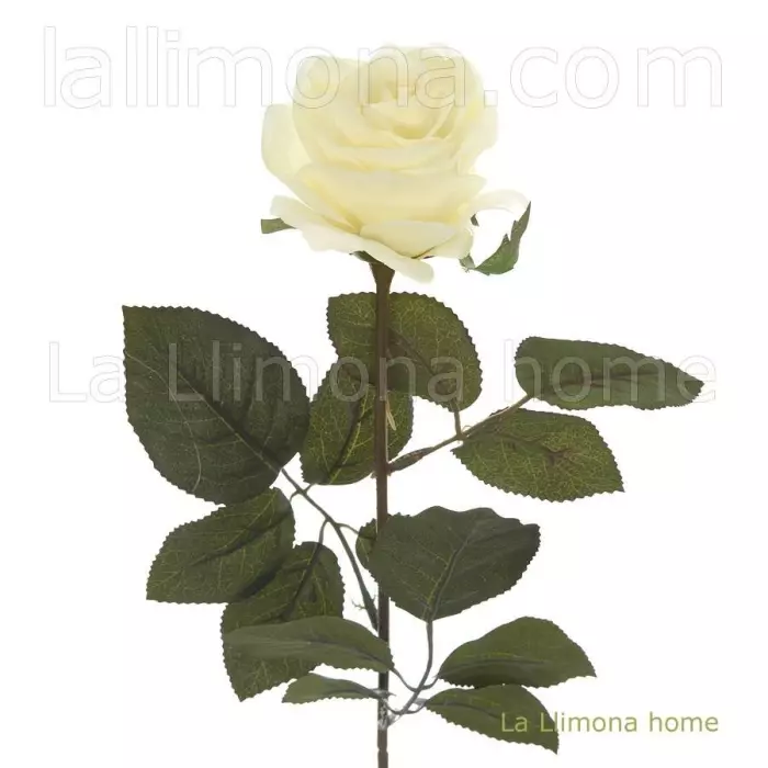 Flor rosa artificial blanca abierta. Flores artificiales