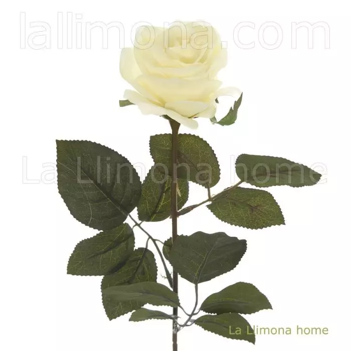 Flor rosa artificial blanca abierta. Flores artificiales Flor rosa artificial blanca abierta. Flores artificiales