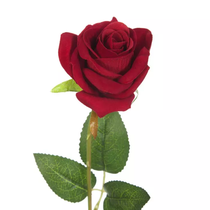 Flor rosa terciopelo artificial roja 50. Flores artificiales
