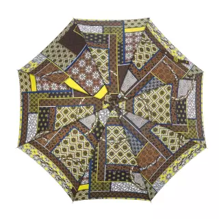 Paraguas MP patchwork mujer largo automático chocolate · Paraguas mujer · La Llimona home