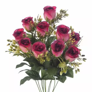 Ramo rosas artificiales fucsia 44 · Ramos flores artificiales · La Llimona home