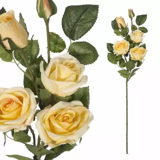 Rama rosa artificial amarilla 70. Flores artificiales