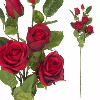 Rama rosa artificial roja 70. Flores artificiales