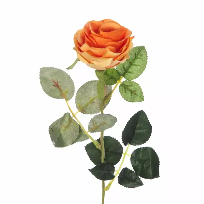 Flor rosa artificial naranja. Flores artificiales