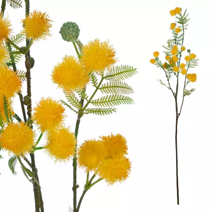 Rama mimosa artificial amarilla. Flores artificiales Rama mimosa artificial amarilla. Flores artificiales