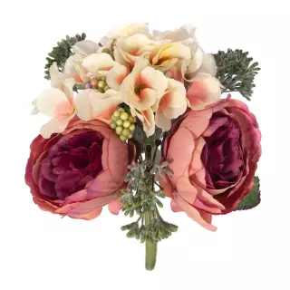 Ramo rosas y hortensias artificiales malva 28 · Ramos flores artificiales · La Llimona home