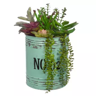 Maceta metal plantas crasas artificiales 30 · Flores artificiales · Arreglos florales artificiales · La Llimona home