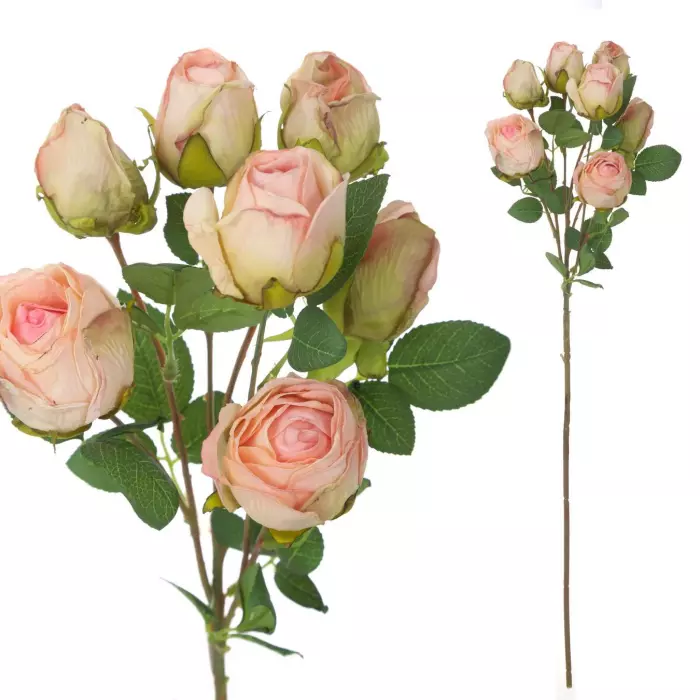 Rosas artificial rosada 68. Flores artificiales