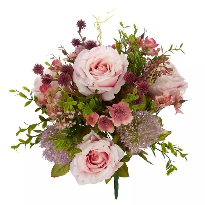 Ramo alliums y rosas artificiales malva 44 · Ramos flores artificiales · La Llimona home