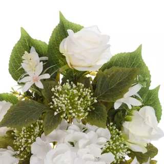 Ramo hortensias y rosas artificiales blancas 50 · Funerario · Ramos flores artificiales cementerio · La Llimona home