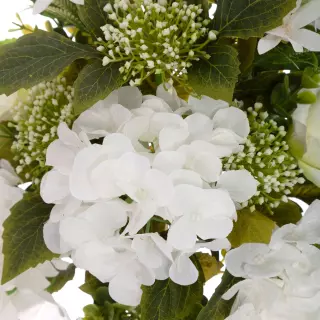 Ramo hortensias y rosas artificiales blancas 50 · Funerario · Ramos flores artificiales cementerio · La Llimona home