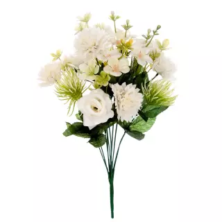 Ramo rosas y mums artificiales blancas 39 · Ramos flores artificiales · La Llimona home