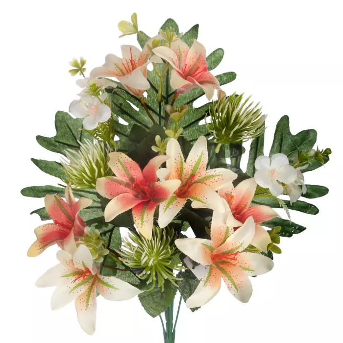 Ramo liliums y mums artificiales fucsia 42 · Funerario · Ramos flores artificiales · La Llimona home Ramo liliums y mums artificiales fucsia 42 · Funerario · Ramos flores artificiales · La Llimona home