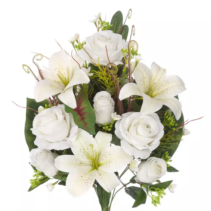 Ramo liliums y rosas artificiales blanco 53 · Funerario · Ramos flores artificiales cementerio · La Llimona home Ramo liliums y rosas artificiales blanco 53 · Funerario · Ramos flores artificiales cementerio · La Llimona home