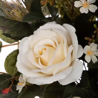 Ramo proteas y rosas artificiales crema 62. Funerario. Ramos,flores artificiales cementerio