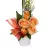 Arreglo floral gerberas artificiales naranja y rosas naranja suave maceta 42.  Arreglos florales artificiales