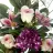 Ramo hortensias y rosas artificiales púrpura 51. Funerario. Ramos,flores artificiales cementerio
