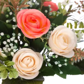 Ramo rosas artificiales salmón bicolor 41 · Ramos flores artificiales · La Llimona home