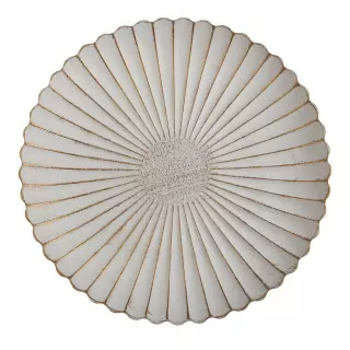 Bandeja madera redonda shell blanco oro 32 · Decoración y complementos · La Llimona home