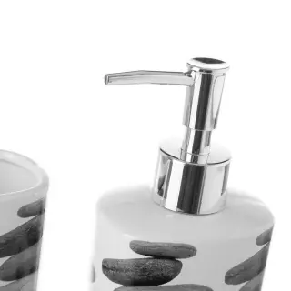 Set baño dosificador y vaso cerámica zen stone · Dosificadores de baño · La Llimona home